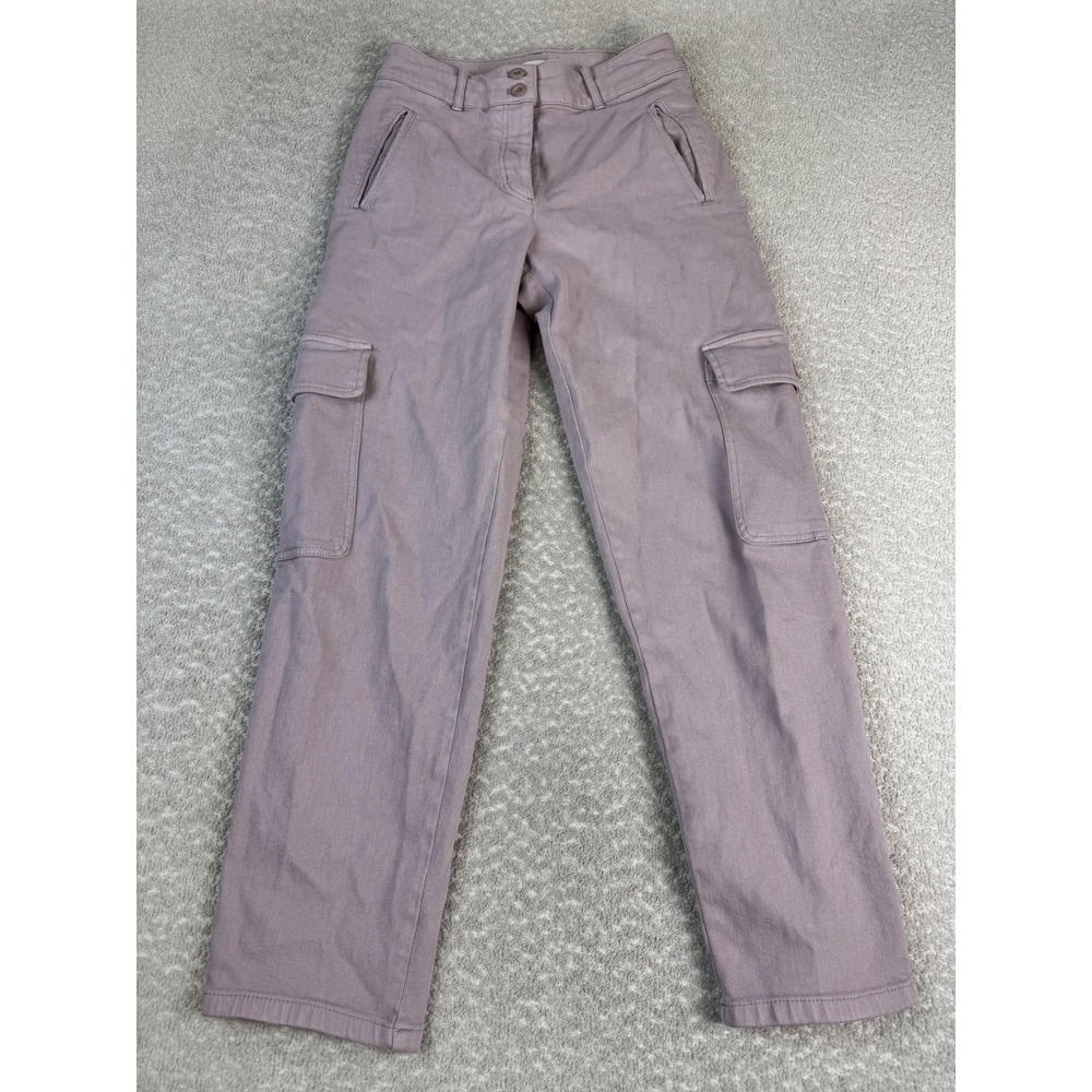 Wilfred Free Pants Womens 6 Purple Cargo Straight Leg‎ Twill Pockets Casual
